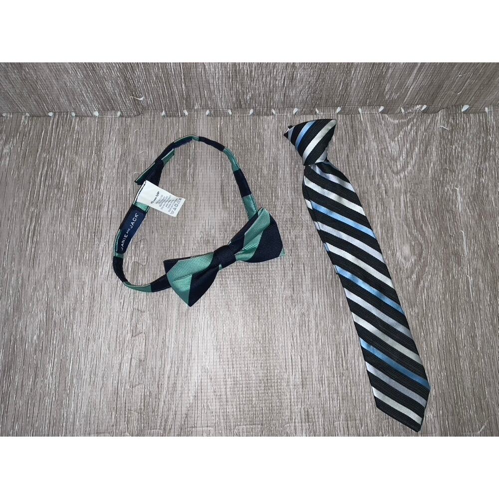 Boys Multicolor Striped Bow Tie & Neck‎ Tie Set Formal Occasion